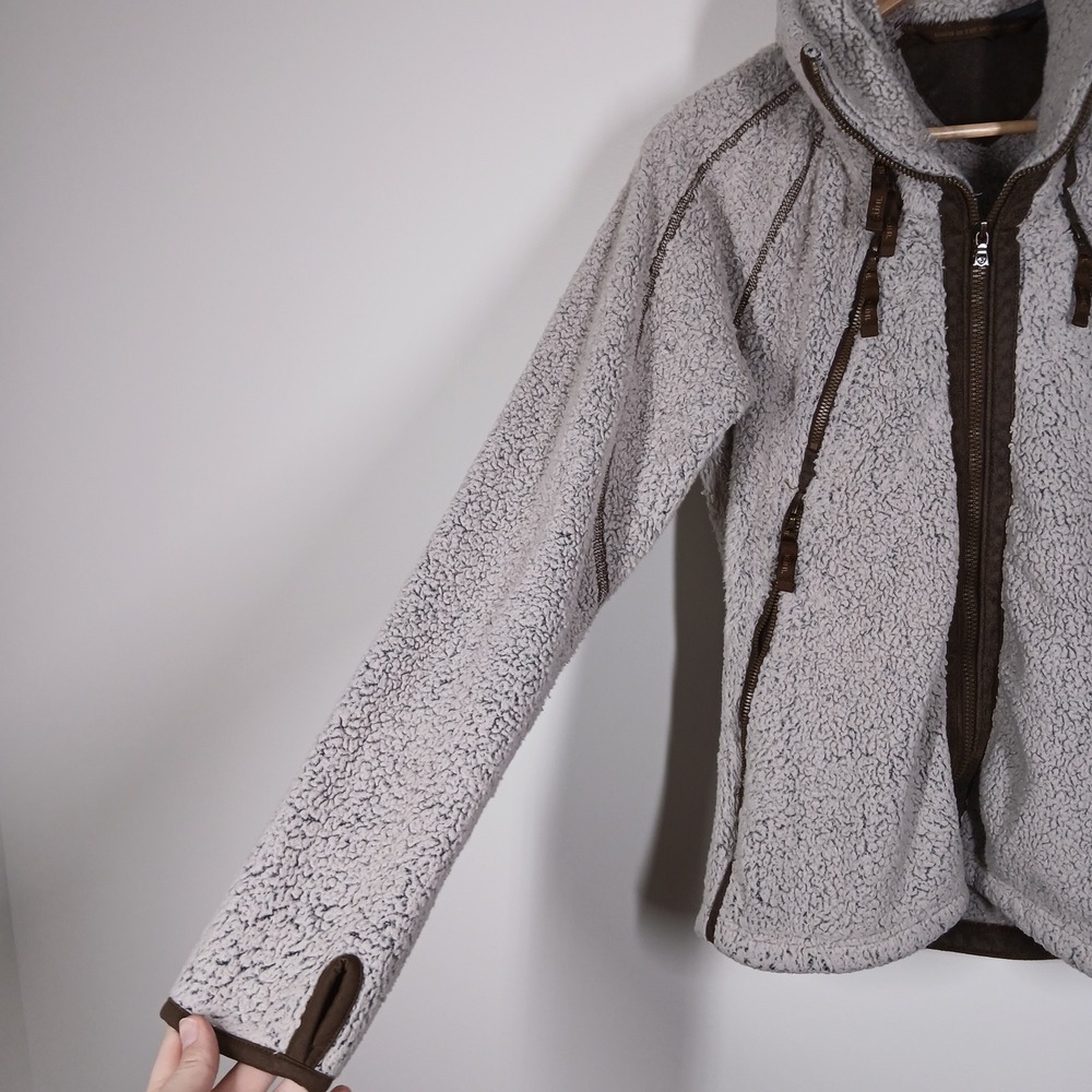 Kuhl Flight Fleece Jacket Womens S Oatmeal Brown Polyester Full Zip Thumbhole - Picture 4 of 11